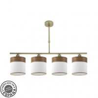 Distribuidor - Lâmpadas Diversas | Lâmpadas Modernas | LAMPARA CLOE 4XE14 CUERO/BLANCA-MADERA OSCURA REGX75X14 CM Ref: 175454084